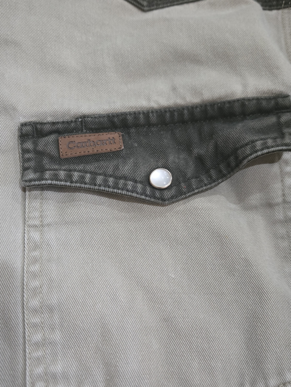 Vintage Carhartt Ironwood Two-Tone Western Snap Work Shirt - Picture 3 of 10